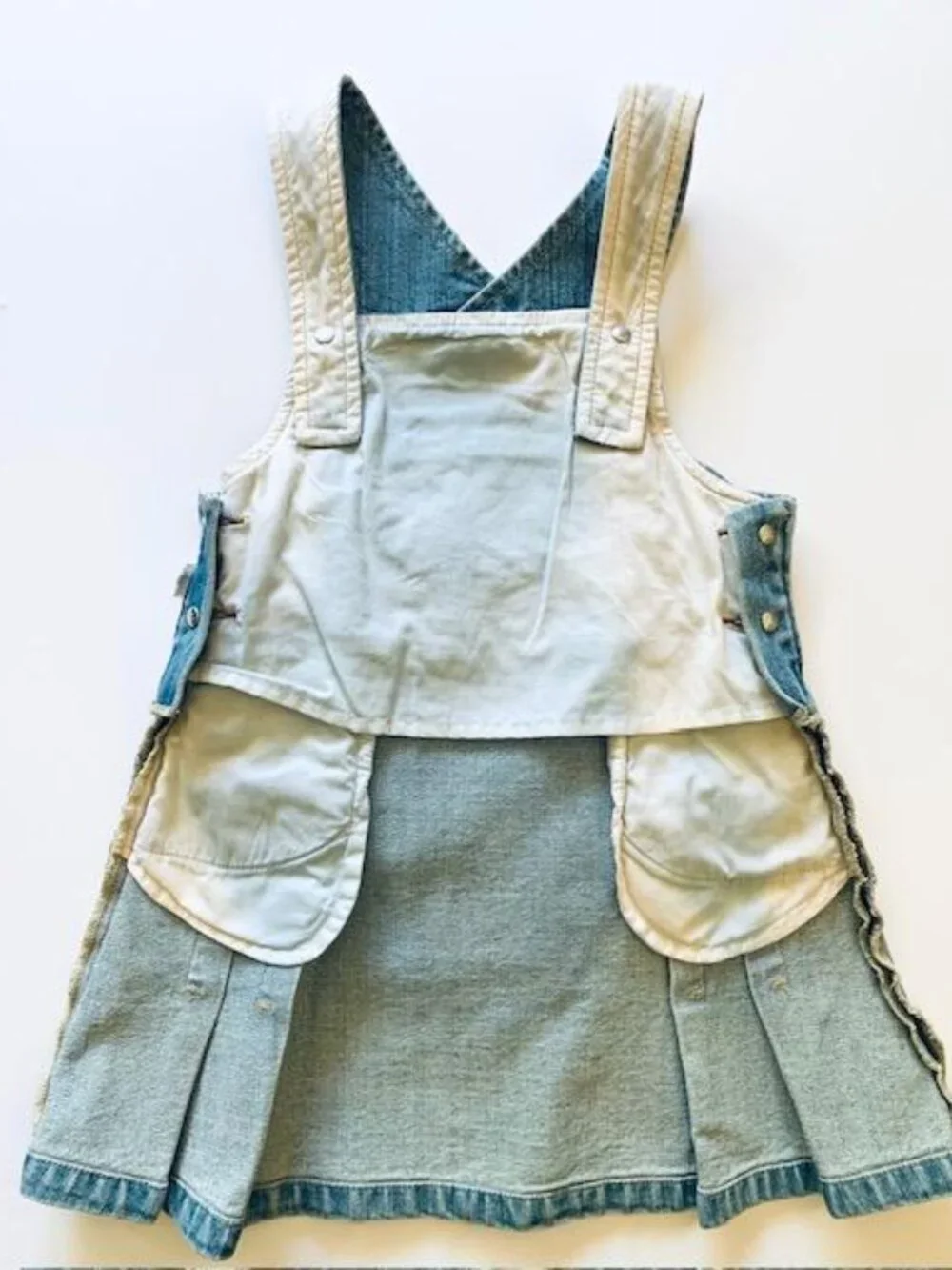 Vintage Baby GAP Denim Overalls Dress 3T NWT Pleated